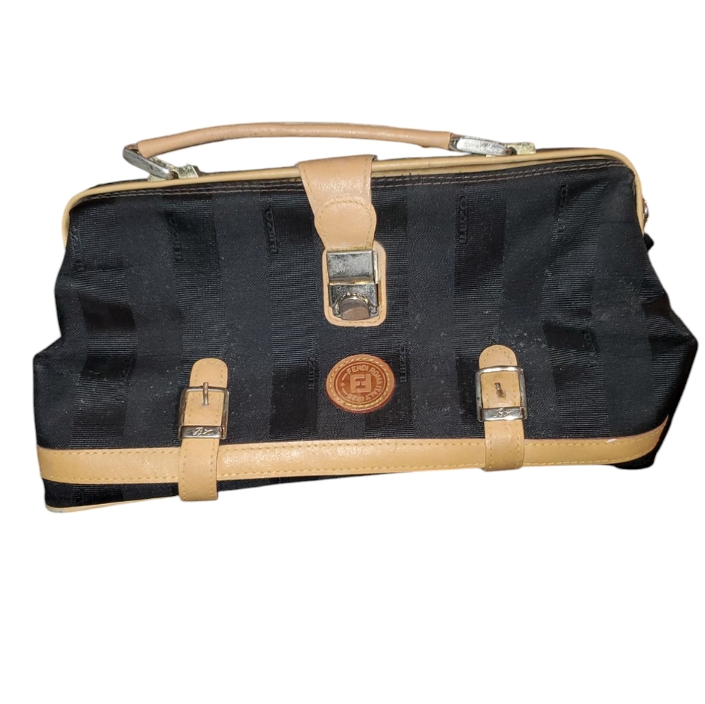 Fendi Black and Tan Travel Bag